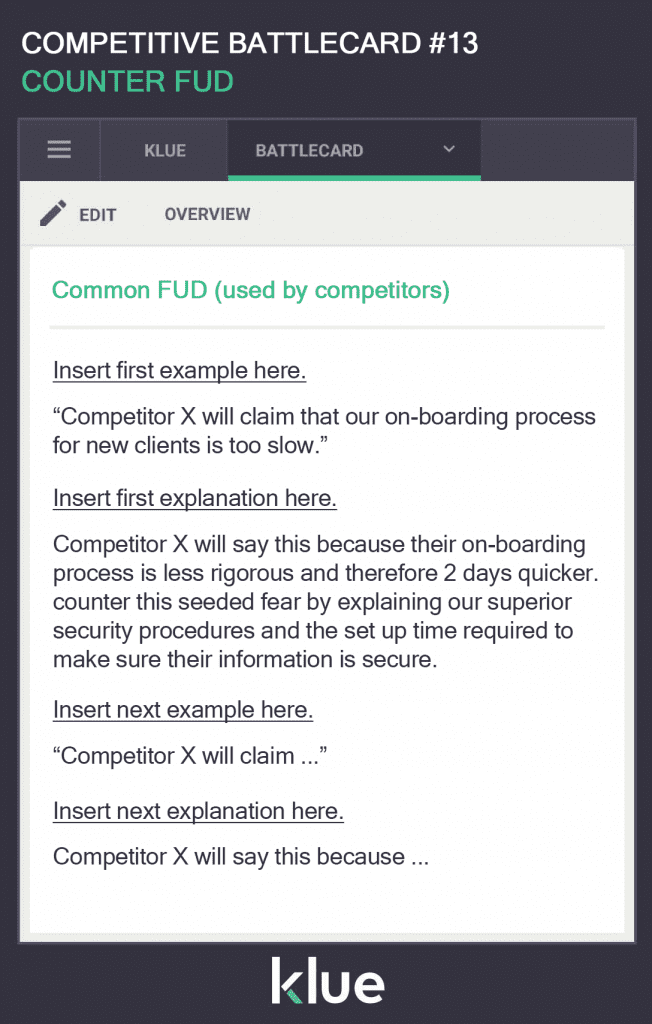 Counter FUD Sales Battlecards Template