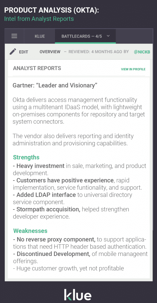 Competitive Product Analysis Template Okta