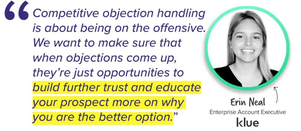 Competitive objection handling tips from Erin Neal