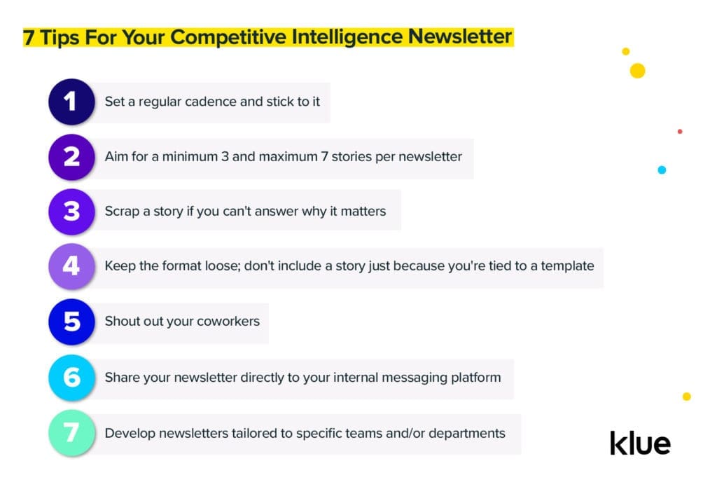 Competitive intelligence newsletter tips